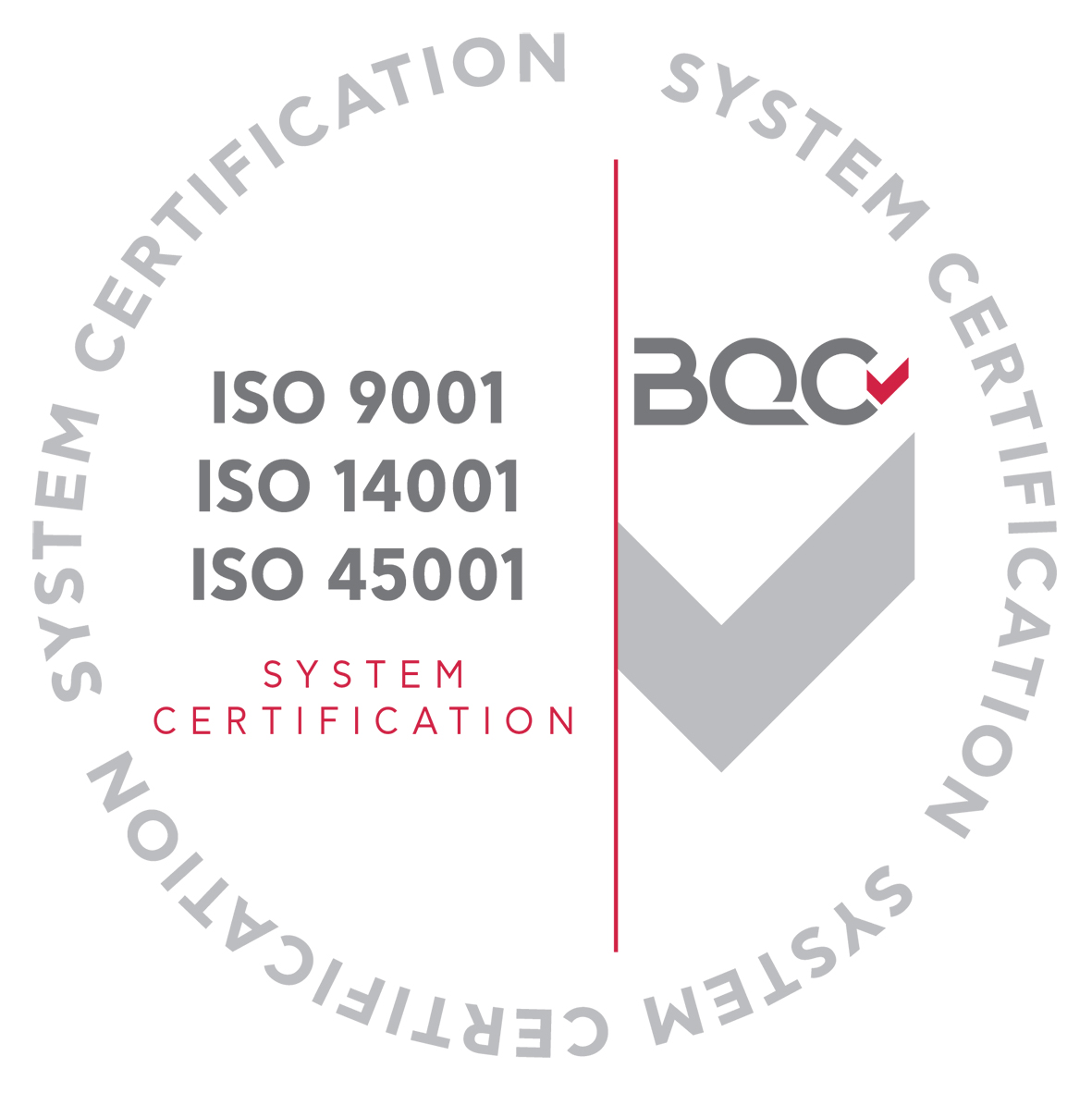Πιστοποιήσεις ISO 9001, ISO 14001, ISO 45001 — BQC